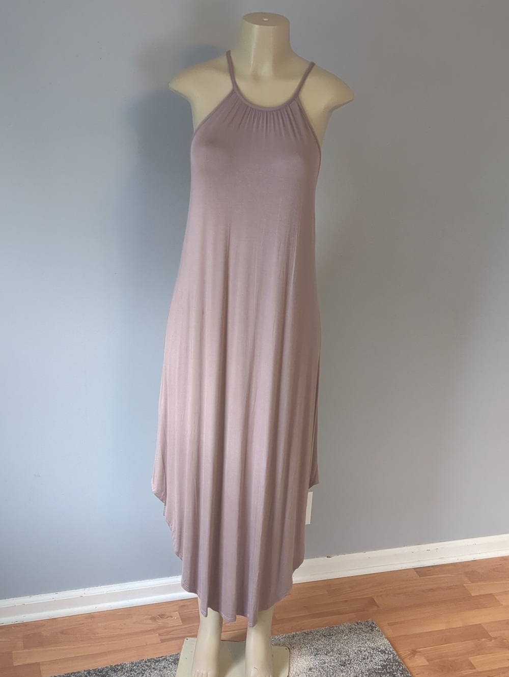Olivia Rae Silky Soft Flowy Maxi Dress in Dusty Mauve,Sz Sm